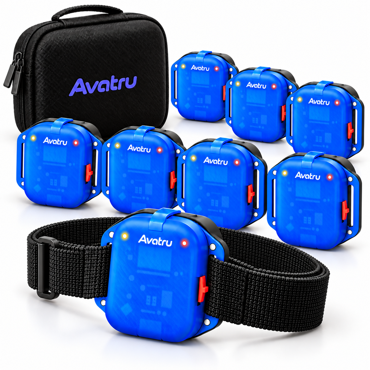 AVATRU Full Body Trackers – VR FBT Kit Compatible with SlimeVR & VRChat (PCVR), 8-Point Wi-Fi Tracking, LSM6DSV Sensors & Anti-Slip Straps