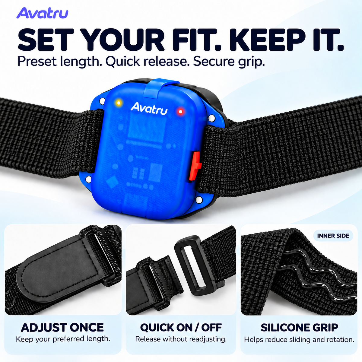 AVATRU Full Body Trackers – VR FBT Kit Compatible with SlimeVR & VRChat (PCVR), 8-Point Wi-Fi Tracking, LSM6DSV Sensors & Anti-Slip Straps